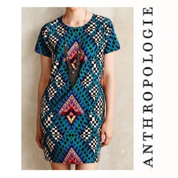 MARA HOFFMAN Blue Bazaar printed shift tee dress M - Picture 1 of 7